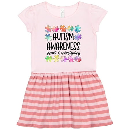 

Inktastic Autism Awareness Support and Understanding Puzzle Pieces Gift Toddler Girl Dress