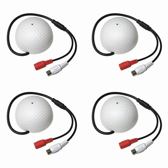 4X Audio Monitoring MIC Sound Pickup Microphone for CCTV Surveillance Security IP Camera Built in Preamp Wired Voice,4x Audio collection microphone (without retail package)(Power adapter NOT included)