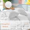 thumbnail image 2 of 3 Piece Gray Spring Floral Duvet Cover Set Full Size, Microfiber Comforter/Quilt Cover with Corner Ties and 2 Pillowcases, Summer Botanical Watercolor All Season Soft Bedding with Zipper Closure, 2 of 8