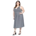 thumbnail image 2 of Plus Size Geometric Fit N Flare Pocket Dress, 2 of 3