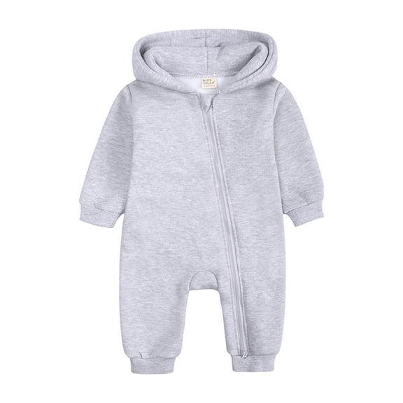 Edvintorg 0-24Months Winter Baby Rompers Long Sleeve Clearance Baby Girls Boys Cotton Clothes Romper Casual Hooded Bear Ears Jumpsuit Pullover Zipper Overalls