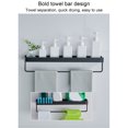 thumbnail image 4 of Towel Floating Shelf, Wall Mounted Floating Towel Rack Strong Load Bearing Capacity Space Aluminum  For Living Room Without Hook, 4 of 8