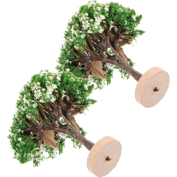 NICEXMAS 2Pcs Fake Mini Trees for Creative Display Props Green Plastic Landscape Design Ornament