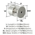 thumbnail image 5 of Amerock Balon 1-1/8 inch (29mm) Diameter Polished Nickel Cabinet Knob, 5 of 6