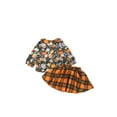thumbnail image 4 of Seyurigaoka Kids Halloween Outfit Pumpkin Long Sleeves Tops + Plaid Skirt, 4 of 9