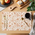 thumbnail image 2 of Orange Flowers Placemats Set of 4, Vintage Chic Farmhouse Plants Floral Placemats for Dining Table, Place Mats for Kitchen Tabletop, Waterproof Wipeable Dining Table Mats Set, 2 of 9