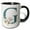 Black/White, variant on 3drose, Cute Teal Christmas Monogram Initial G, 11oz Two-tone Blue Mug