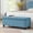 Light Blue, variant on Upholstered tufted button storage bench ,Linen fabric entry bench with spindle wooden legs, Bed bench- Light Blue
