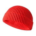 thumbnail image 3 of Unisex Retro Mens Knitted Trawler Beanie Hat Wool Ribbed Cuffed Fisherman Beanie Hats Caps, 3 of 6