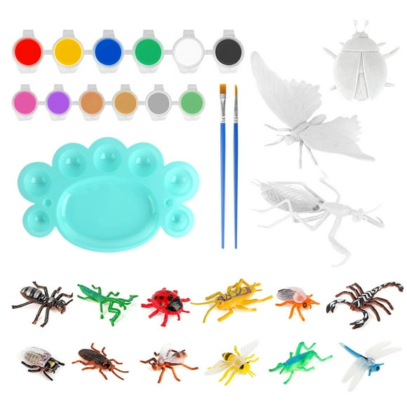 Children's Painting And Coloring Set DIY White Butterfly Insect Simulation Animal Painting Kit Set For Boys And Girls Family Game