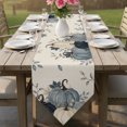 thumbnail image 6 of Navy Blue Pumpkin Fall Table Runner Linen Burlap Table Runner 70 Inches Long Rustic Autumn Harvest Thanksgiving Dresser Scarves for Kitchen Island Coffee Dining Room Party Holiday Decoration 13"x70", 6 of 8