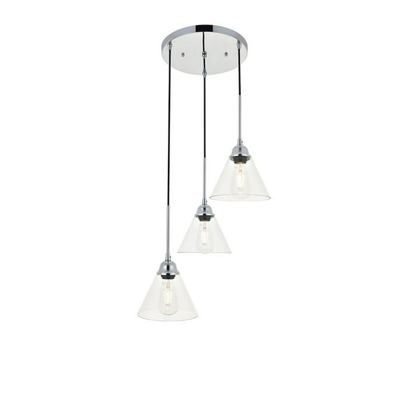 Indoor Modern Home Decorative Bright Ceiling Histoire 3 Light Chrome Pendant