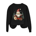 thumbnail image 5 of HOMBOM Womens Merry Sweatshirts Athletic Christmas Cute Crewneck Santa Xmas Sweatshirt for Adult Black, 5 of 6
