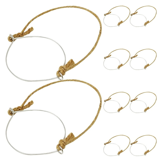 Homoyoyo 10 Pcs Poignées en Fil Réutilisables pour Pots Mason avec Poignée en Jute pour Pots à Grand Ouverture et à Ouverture Régulière