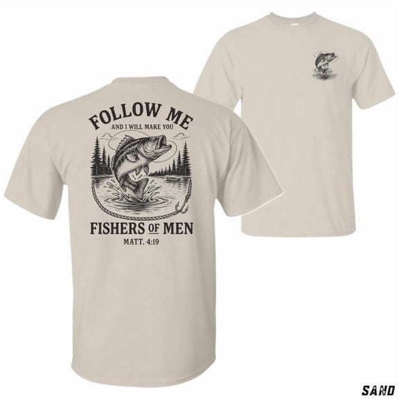 Follow Me T-Shirt – Matt 4:19 Fishers of Men Bible Quote Tee, Jesus Christian Fisherman Graphic, Religious Streetwear, Inspirational Gift, Unisex Style