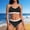 Black, variant on Womens High Waisted Bikini Sets Two Piece Double Straps Swimsuits Modest Color Block Bathing Suits Hot Pink M