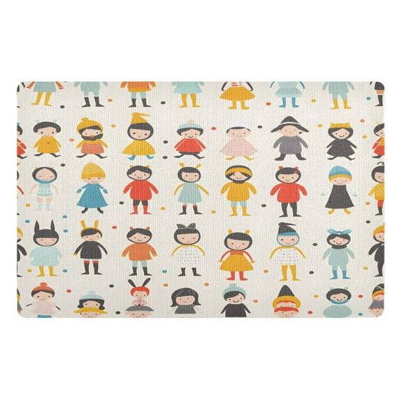 Ryvnso Childrens Dolls Door Mats Outdoor Indoor Entrance Low Profile Floor Rugs 32"x20" Carpet