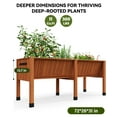 thumbnail image 6 of Accreate 72"x26"x31" Raised Garden Bed with Legs, 13.7" Deep Elevated Cedar Planter Box with Hooks for Outdoor Vegetables & Herbs, Patio, Balcony, Backyard, 6 of 6
