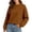 Brown, variant on FASHOFT Crew Neck Sweatshirt For Women Oversized Long Sleeve Solid Comfy Pullover Basic Hoodie Fall Outfits Blue L