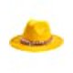 thumbnail image 1 of Sombrero Fedora con hebilla de cinturón para hombres y mujeres Sombrero panamá flexible de ala ancha M（, 1 of 5