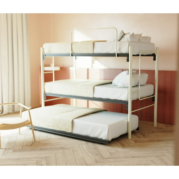 Litera doble y cama baja Hermes Atlas del Descanso color Crema