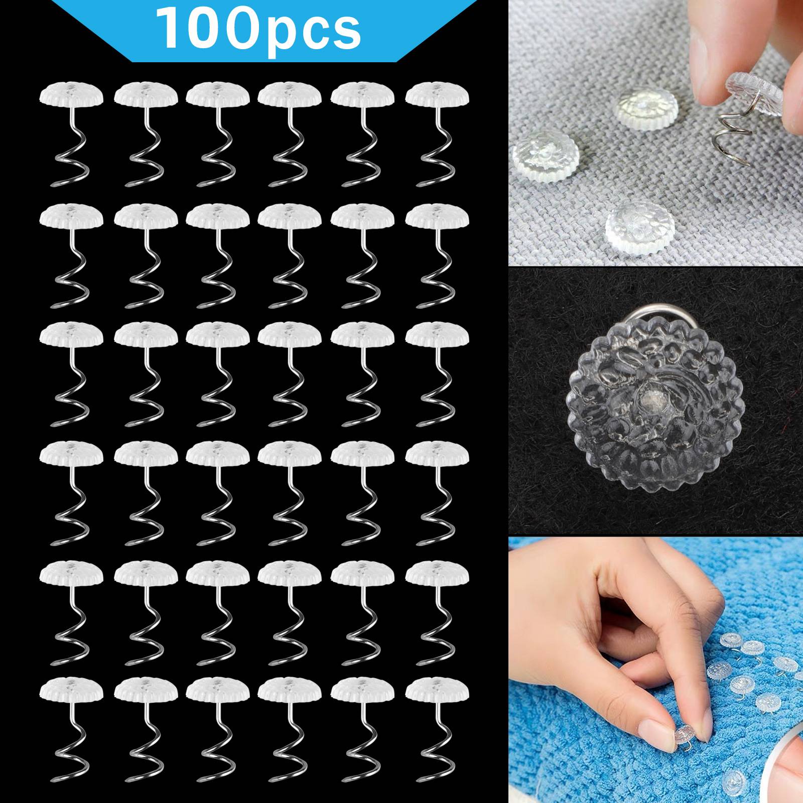 50/100X Headliner Twist Pins Kit Upholstery Fabric Sofa Chair Repair