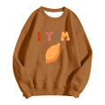 thumbnail image 4 of XIAONU Festive Women Solid Graphic Sweatshirt Thanksgiving Themed Pullover Top Warm Holiday Wear Sweatshirts Gold, 4 of 4