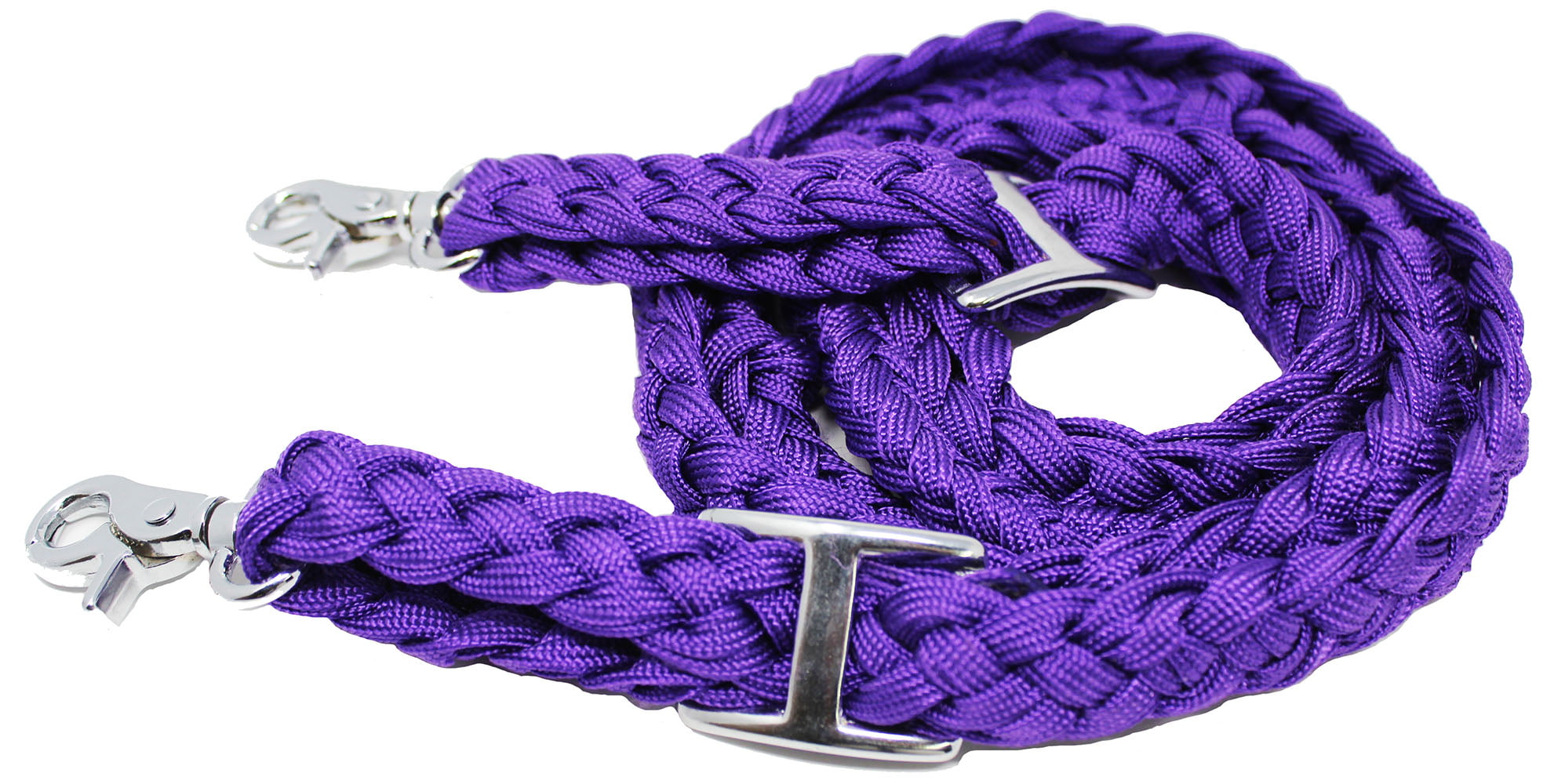 Horse Western Nylon Braided Knotted Roping Barrel Reins Purple Grey Mint 60721 