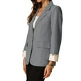 thumbnail image 4 of INSPIRE CHIC Women's Work Office Blazer Notched Lapel Long Sleeve Jacket Suit Blazer XS Grey, 4 of 6