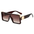 thumbnail image 2 of Women Men Sunglasses Fashion Flat Lens Square Big Brown Lens, 2 of 2