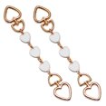 thumbnail image 1 of 2 piezas extensor de correa de bolso accesorio de repuesto de correa de cadena en forma de corazón para bolso cruzado de hombro bolso de mano suministros, blanco, 17cm, 1 of 5