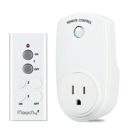 Magicfly Wireless Remote Control Electrical Outlet Switch Wireless Remote Light Switch, White (1 Outlet, 1