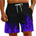 thumbnail image 4 of cllios Beach Shorts for Men Big and Tall,Men's Swim Trunks Lightweight Quick Dry 3D Flame Printed Beach Board Shorts with Pockets Cool Mesh Lining Bathing Suits, 4 of 9
