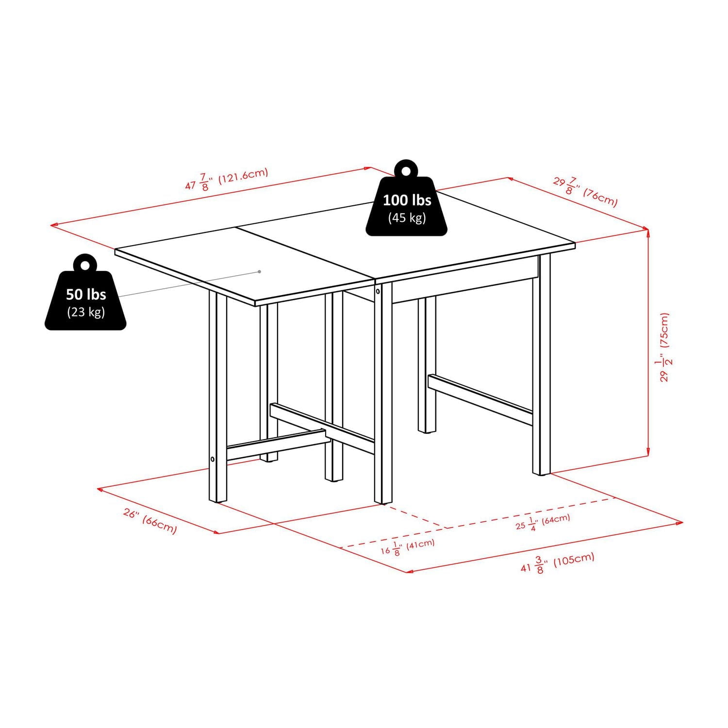 Winsome Lynden 3-Pc Dining Set, Drop Leaf Table & 2 Chairs