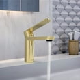 thumbnail image 2 of Lulani Yasawa Stainless Steel 1-Handle Single Hole Bathroom Faucet with Drain Assembly - Champagne Gold, 2 of 7