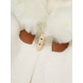 thumbnail image 6 of YONGHS Fleece Hooded Cape for Toddler Baby Girls Faux Fur Warm Coat Princess Winter Tops Jacket Ivory 3-6 Months, 6 of 7