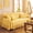 Yellow Gingham, variant on Beige Cottagecore Couch Cover with Ruffle, 118" w x 71" h | Farmhouse Sofa Slipcover, One Piece Cotton Sofa Cover for 3 Seat, Washable, Living Room French Country Decor