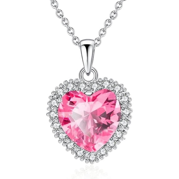 Heart Shape Pink Sapphire Gemstone Pendant Necklace for Women in 925 Sterling Silver | Elegant Jewelry Gift