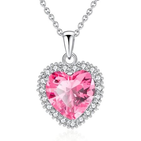 Heart Shape Pink Sapphire Gemstone Pendant Necklace for Women in 925 Sterling Silver | Elegant Jewelry Gift
