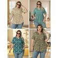 thumbnail image 5 of 4X Womens Tops Plus Size Loose Fit Short Sleeve Shirts Summer Henley Fashion Going Out Buttons Up Tunics White, 5 of 6
