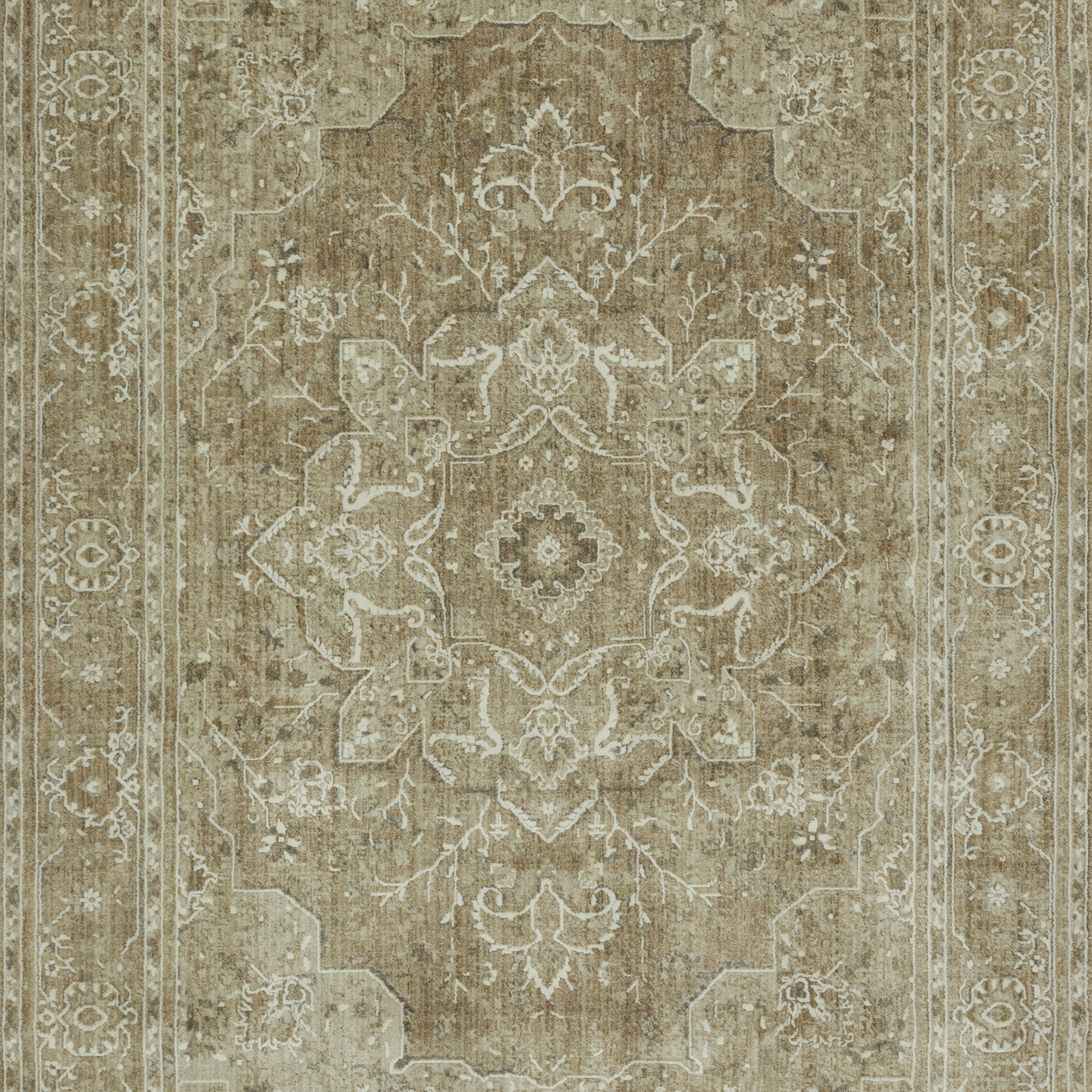 Mainstays Traditional Beige Medallion Persian Indoor Area Rug, 5'3"x7'