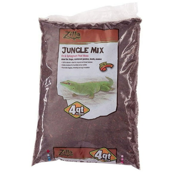 Zilla Lizzard Litter Jungle Mix - Fir & Sphagnum Peat Moss [Reptile, Bedding] 4 Quarts