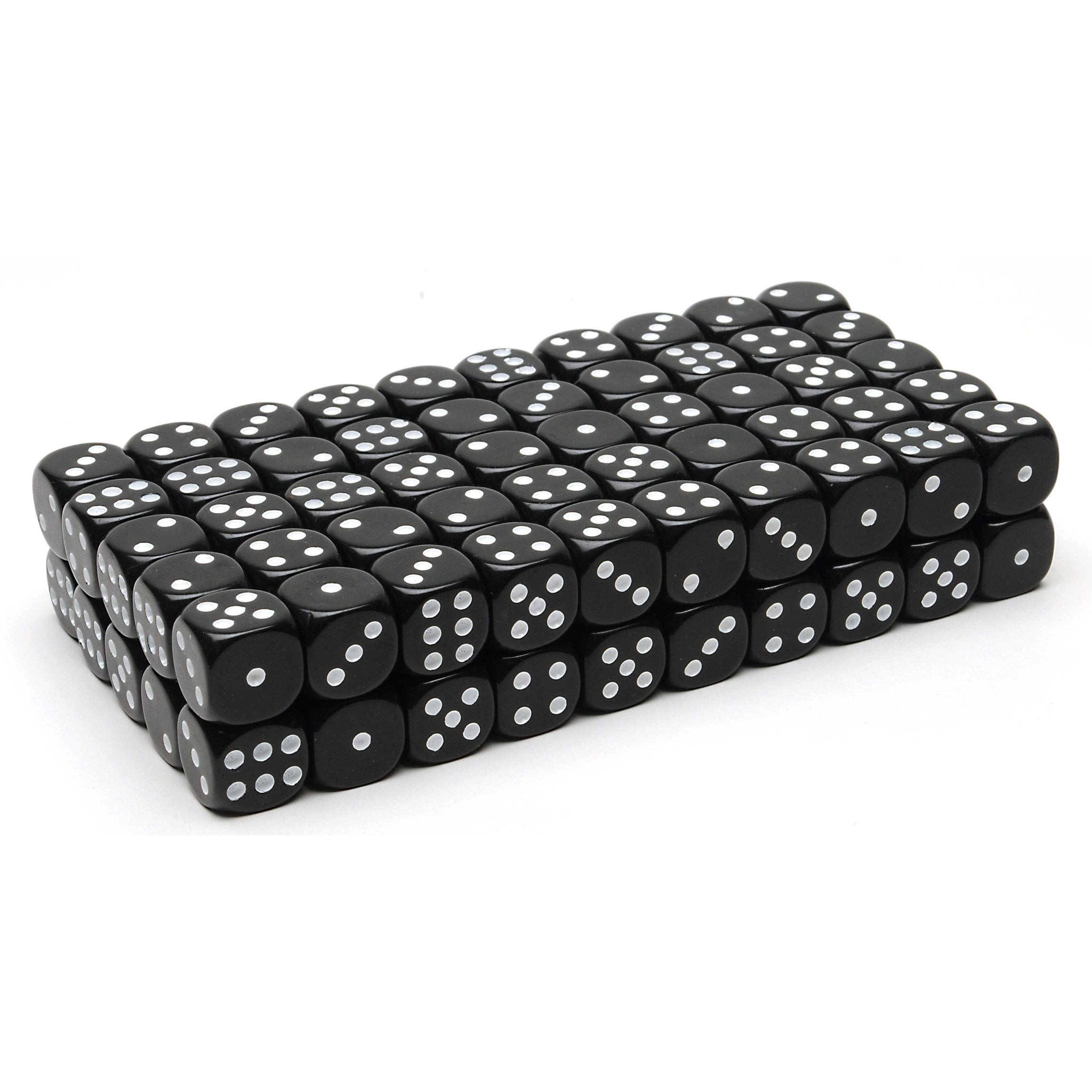 WE Games Black Dice with Rounded Corners - 100 Pack