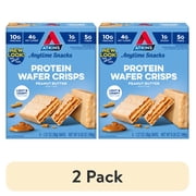 (2 pack) Atkins Snack, Protein Crisp Wafer, Peanut Butter, 10g of Protein, 5 Count