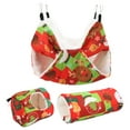 thumbnail image 4 of Small Pet Cage, Cute Cartoon Pattern Guinea Pig Cage Hammock Set  for Small Cat for Rat for Ferret Green,Red, 4 of 7