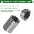 thumbnail image 3 of Unique Bargains 304 Stainless Steel Pipe Fittings 3/8" BSPT Female Pipe Coupler Connector 1 Pc, 3 of 7