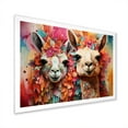thumbnail image 2 of Designart "Colorful Floral Portrait of Fluffy Alpacas" Animals Framed Wall Art Decor - Traditional Pink Alpaca Hallway Framed Wall Art Decor, 2 of 6