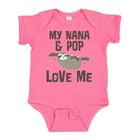 

Inktastic Nana and Pop Love Me Sloth Gift Baby Girl Bodysuit