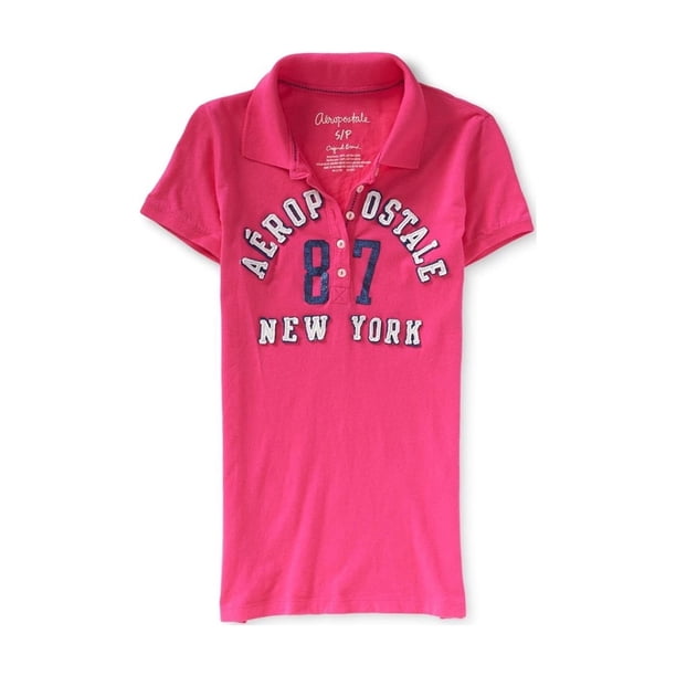 Polo Aeropostale 87 New York para mujer, rosa, mediano Aeropostale Polo