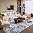 thumbnail image 4 of GUUCHA 5'x8'Abstract Rug Living Room Area Rug Soft Carpet for Bedroom,Gray/Silver, 4 of 7